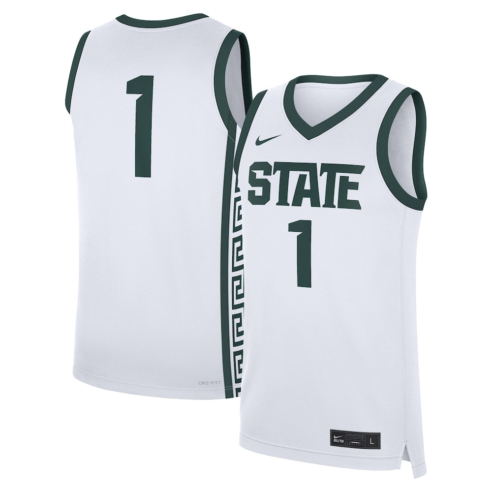 Michigan State Spartans #1 Replica Home White Football Jersey product image
