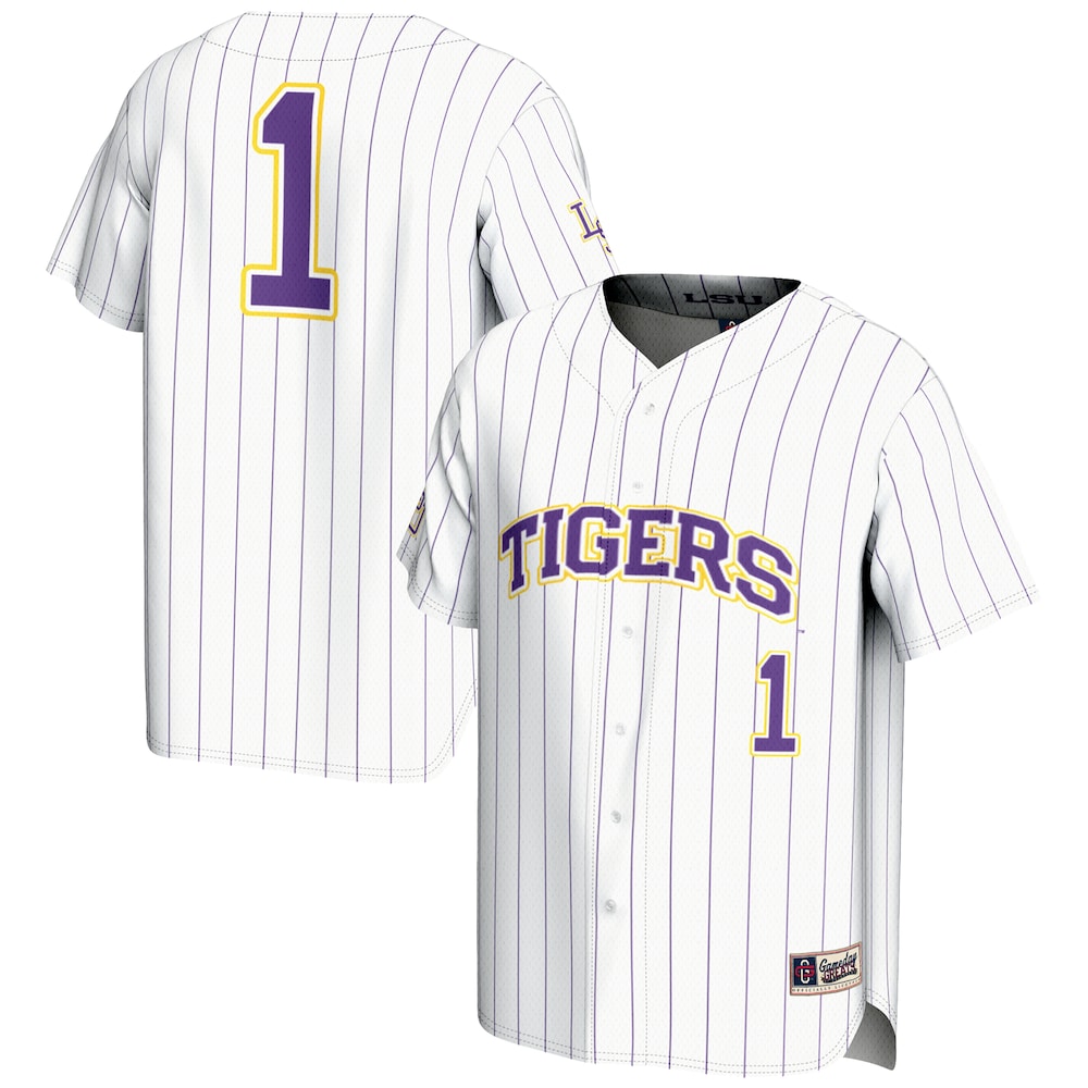 LSU Tigers Lightweight Gameday Greats White Baseball Jersey product image