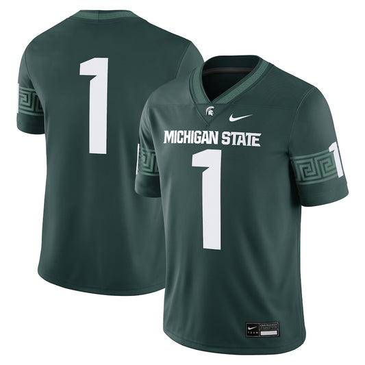 Michigan State Spartans #1 Game Green Football Jersey product image