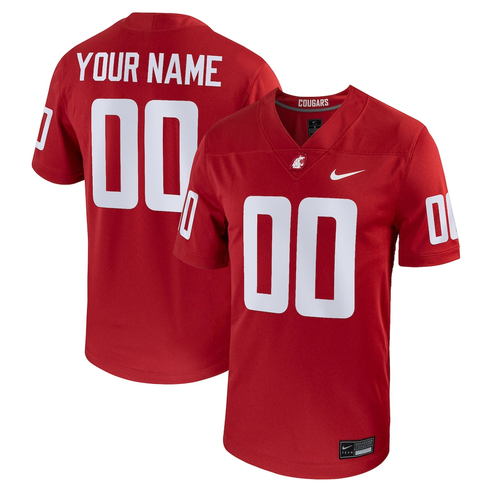 Washington State Cougars Custom Game Crimson Football Jersey product image
