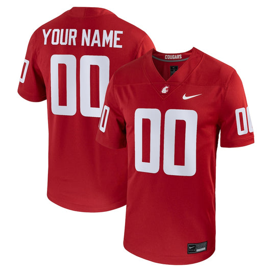 Washington State Cougars Custom Game Crimson Football Jersey product image