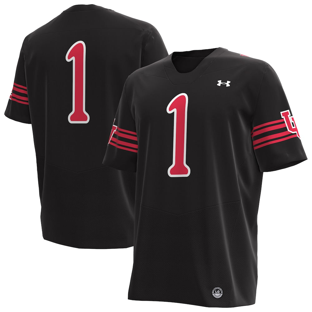 Utah Utes #1 Replica Black Football Jersey product image