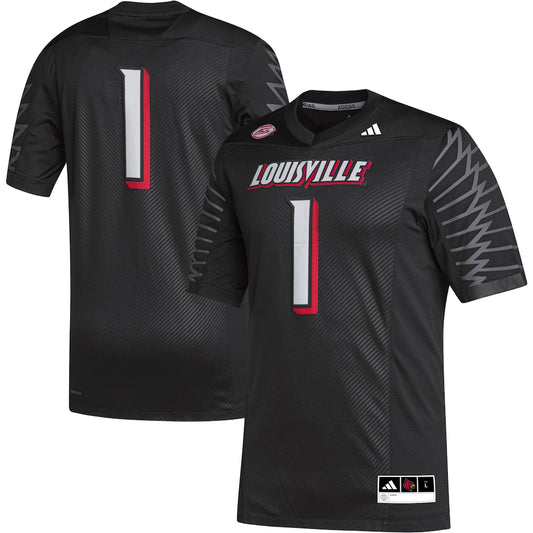 Louisville Cardinals #1 Premier Black Football Jersey product image