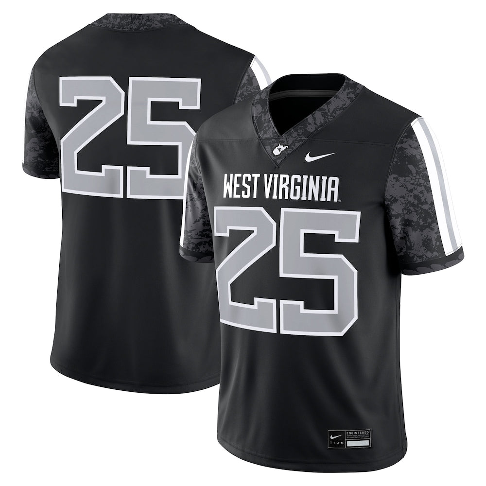 West Virginia Mountaineers #25 Alternate Game Black Football Jersey product image