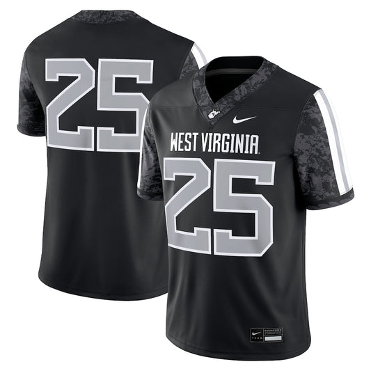 West Virginia Mountaineers #25 Alternate Game Black Football Jersey product image