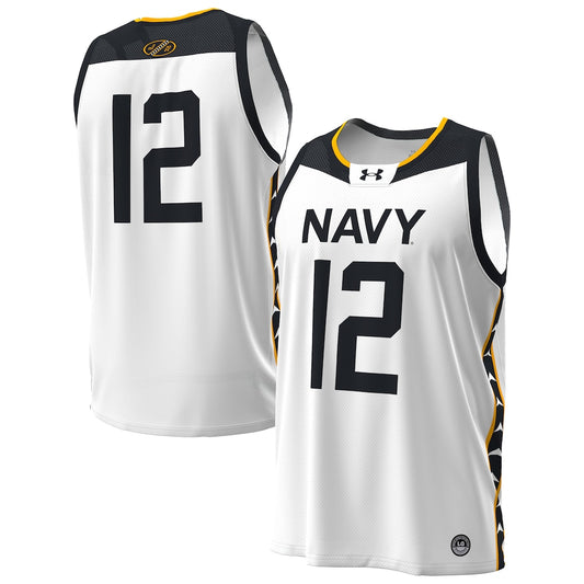 Navy Midshipmen #12 Replica Alternate White Basketball Jersey product image