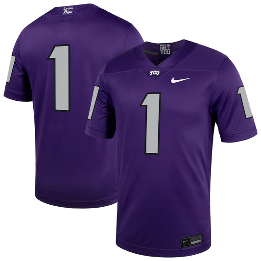 TCU Horned Frogs #1 Untouchable Purple Football Jersey product image
