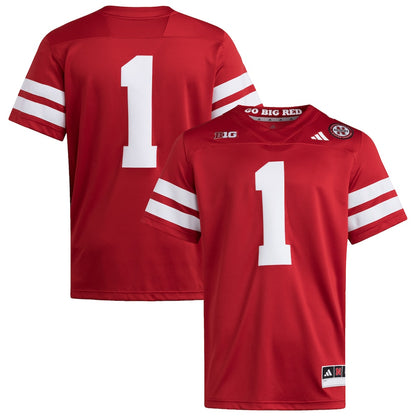 Nebraska Huskers #1 Premier Scarlet Football Jersey product image