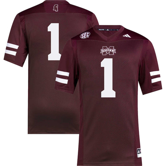 Mississippi State Bulldogs #1 Premier Maroon Football Jersey product image