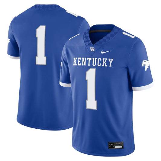 Kentucky Wildcats #1 Game Royal Football Jersey product image