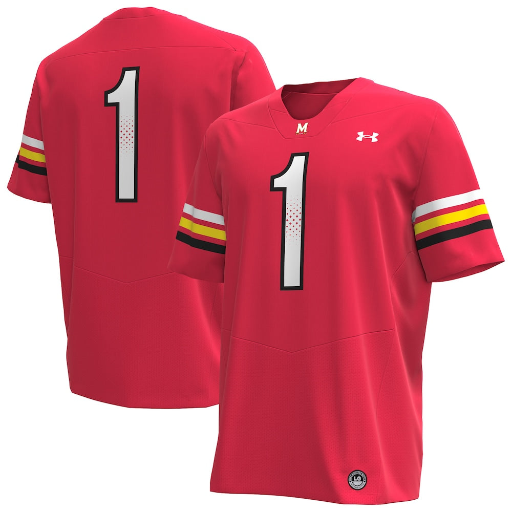 Maryland Terrapins #1 Replica Red Football Jersey product image