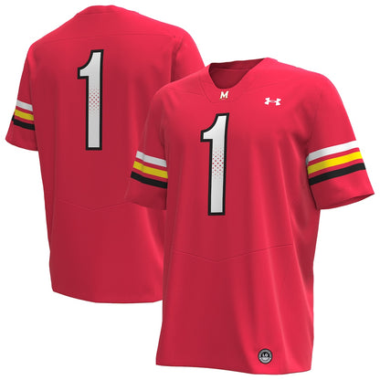Maryland Terrapins #1 Replica Red Football Jersey product image