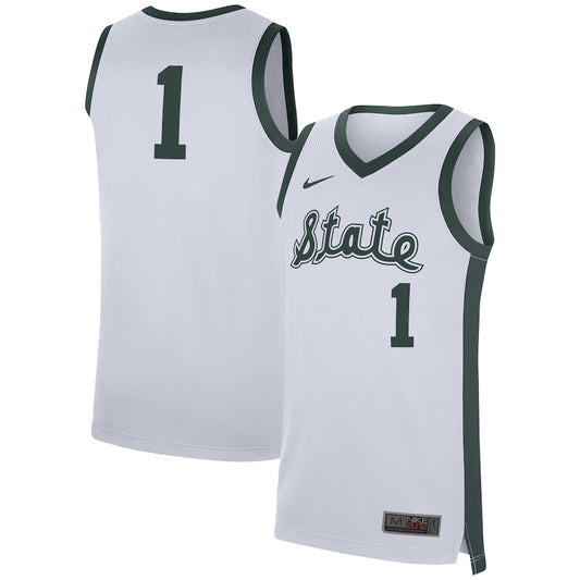 Michigan State Spartans #1 Replica White Football Jersey product image