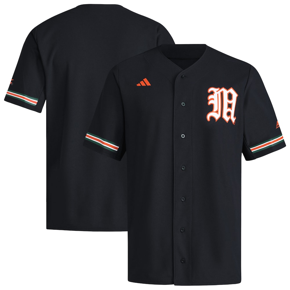 Miami Hurricanes Black Baseball Jersey product image
