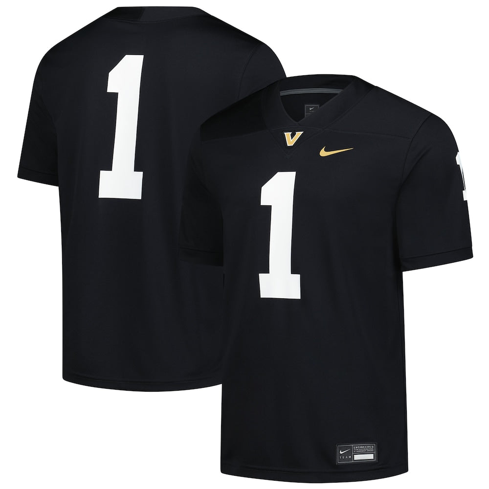 Vanderbilt Commodores #1 Replica Game Untouchable Black Football Jersey product image