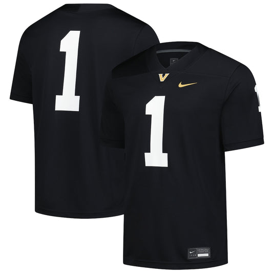 Vanderbilt Commodores #1 Replica Game Untouchable Black Football Jersey product image