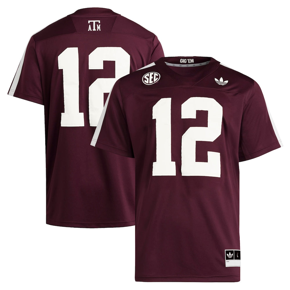 Texas A&m Aggies #12 Premier Maroon Football Jersey product image