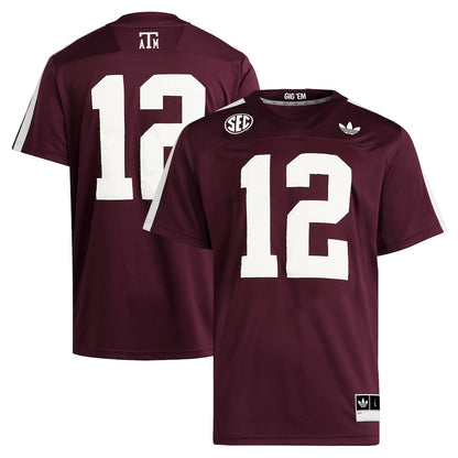 Texas A&m Aggies #12 Premier Maroon Football Jersey product image