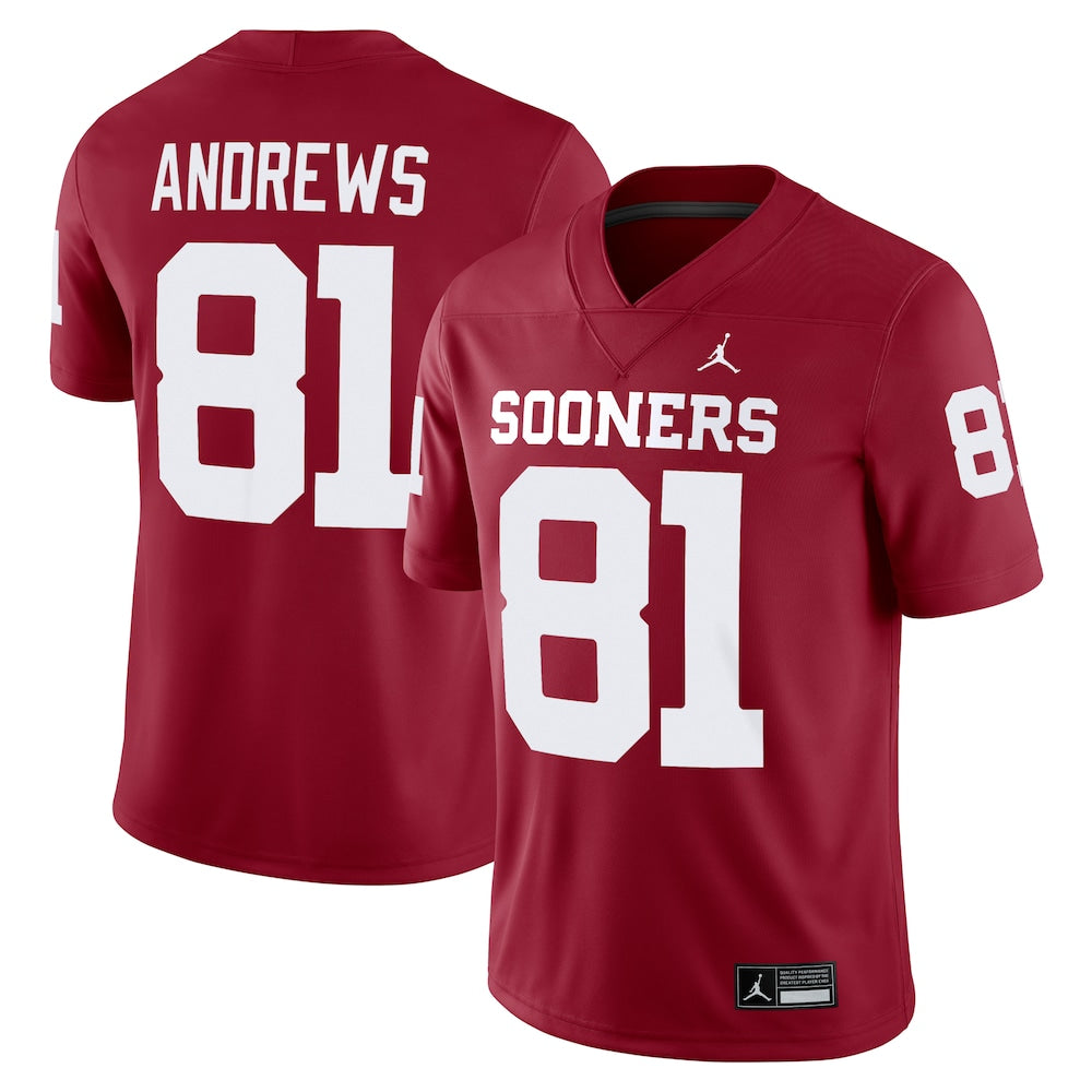 Oklahoma Sooners Game Crimson Football Jersey product image