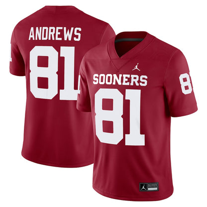 Oklahoma Sooners Game Crimson Football Jersey product image