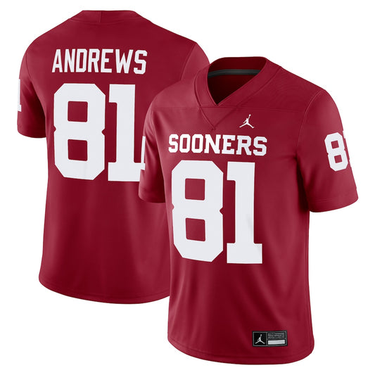 Oklahoma Sooners Game Crimson Football Jersey product image