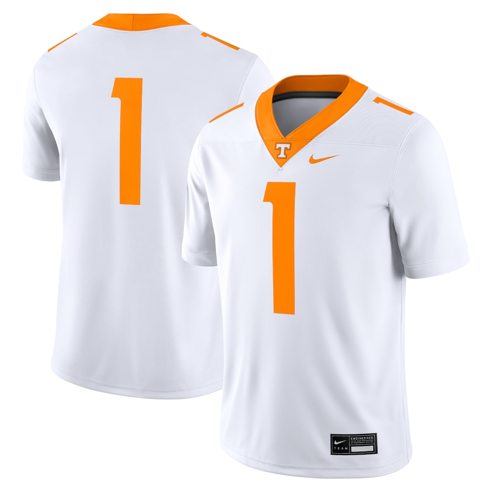 Tennessee Volunteers #1 Game White Football Jersey product image