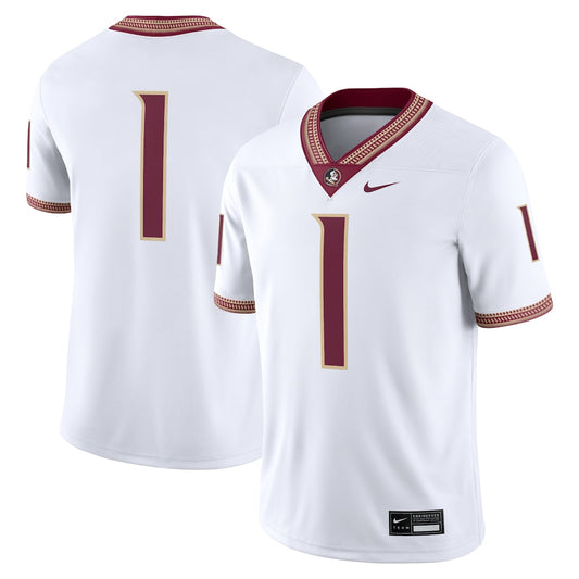 Florida State Seminoles #1 Game White Football Jersey product image