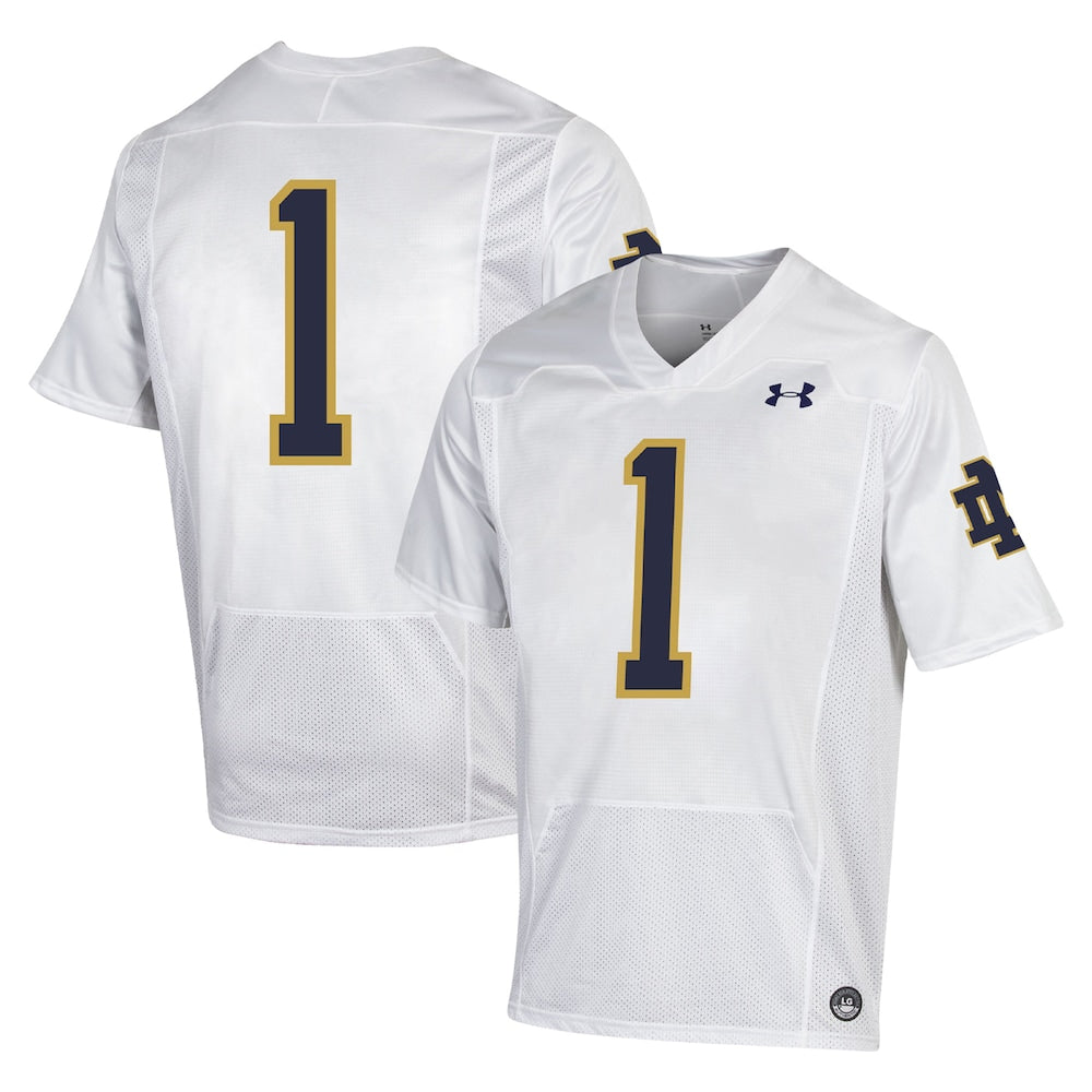 Notre Dame Fighting Irish #1 White Football Jersey product image