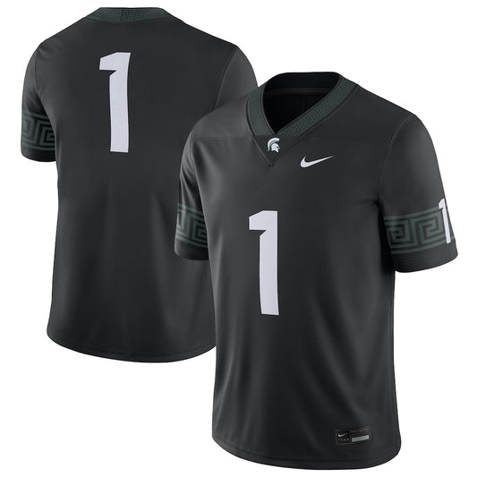 Michigan State Spartans #1 Alternate Game Black Football Jersey product image