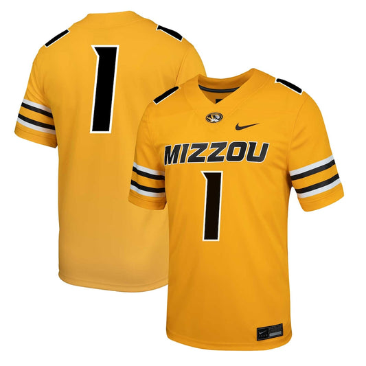 Missouri Tigers #1 Alternate Game Gold Football Jersey product image