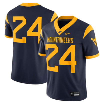 West Virginia Mountaineers #24 Game Navy Football Jersey product image