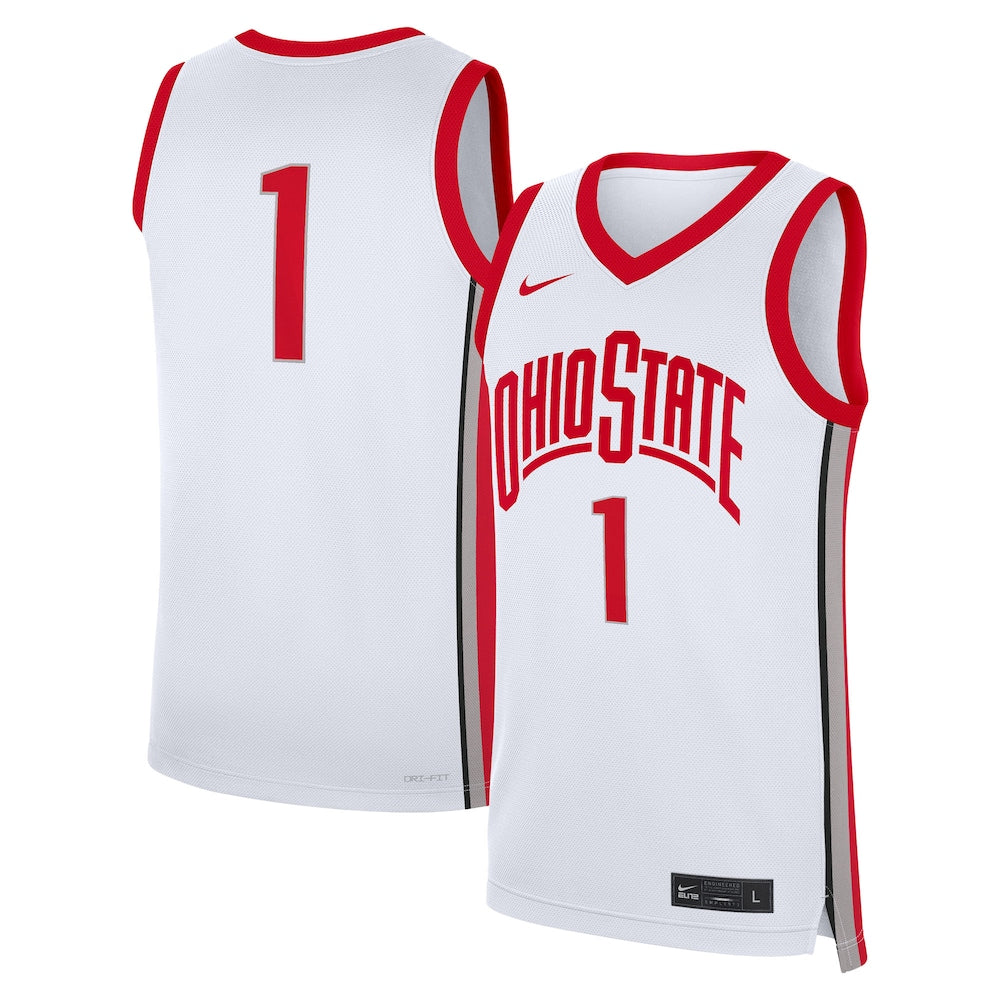 Ohio State Buckeyes #1 Replica Home White Football Jersey product image
