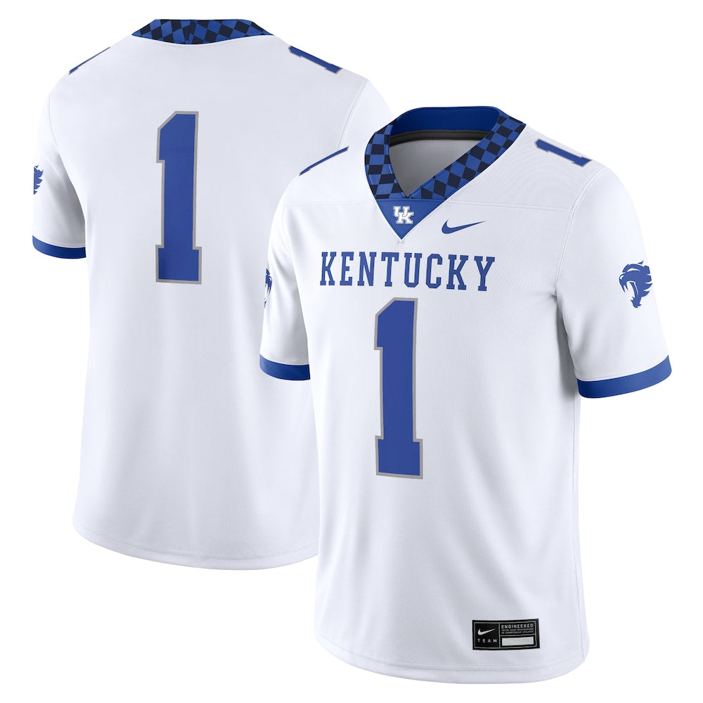 Kentucky Wildcats #1 Game White Football Jersey product image