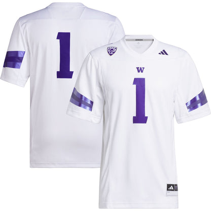 Washington Huskies #1 Premier White Football Jersey product image