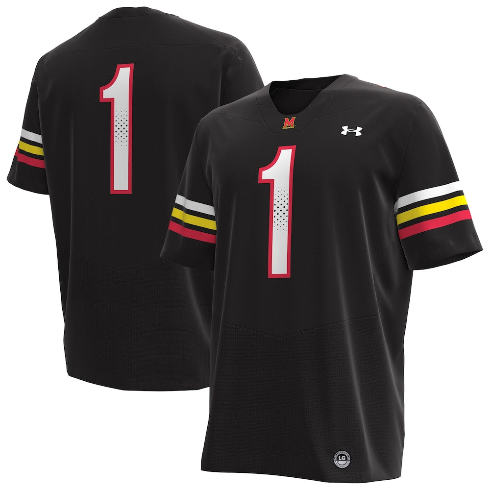 Maryland Terrapins #1 Replica Black Football Jersey product image