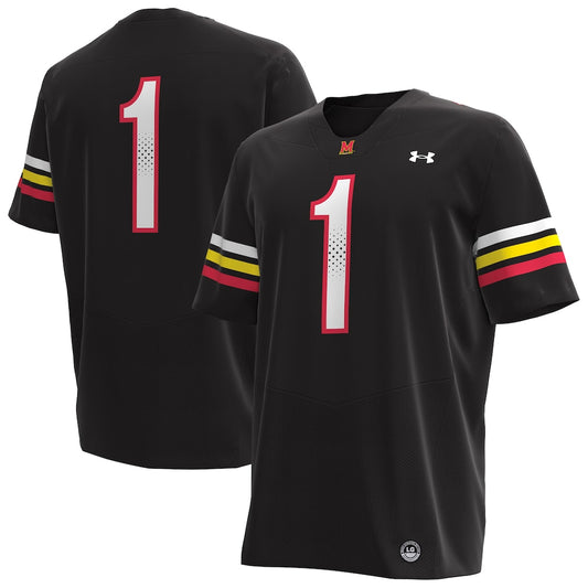 Maryland Terrapins #1 Replica Black Football Jersey product image