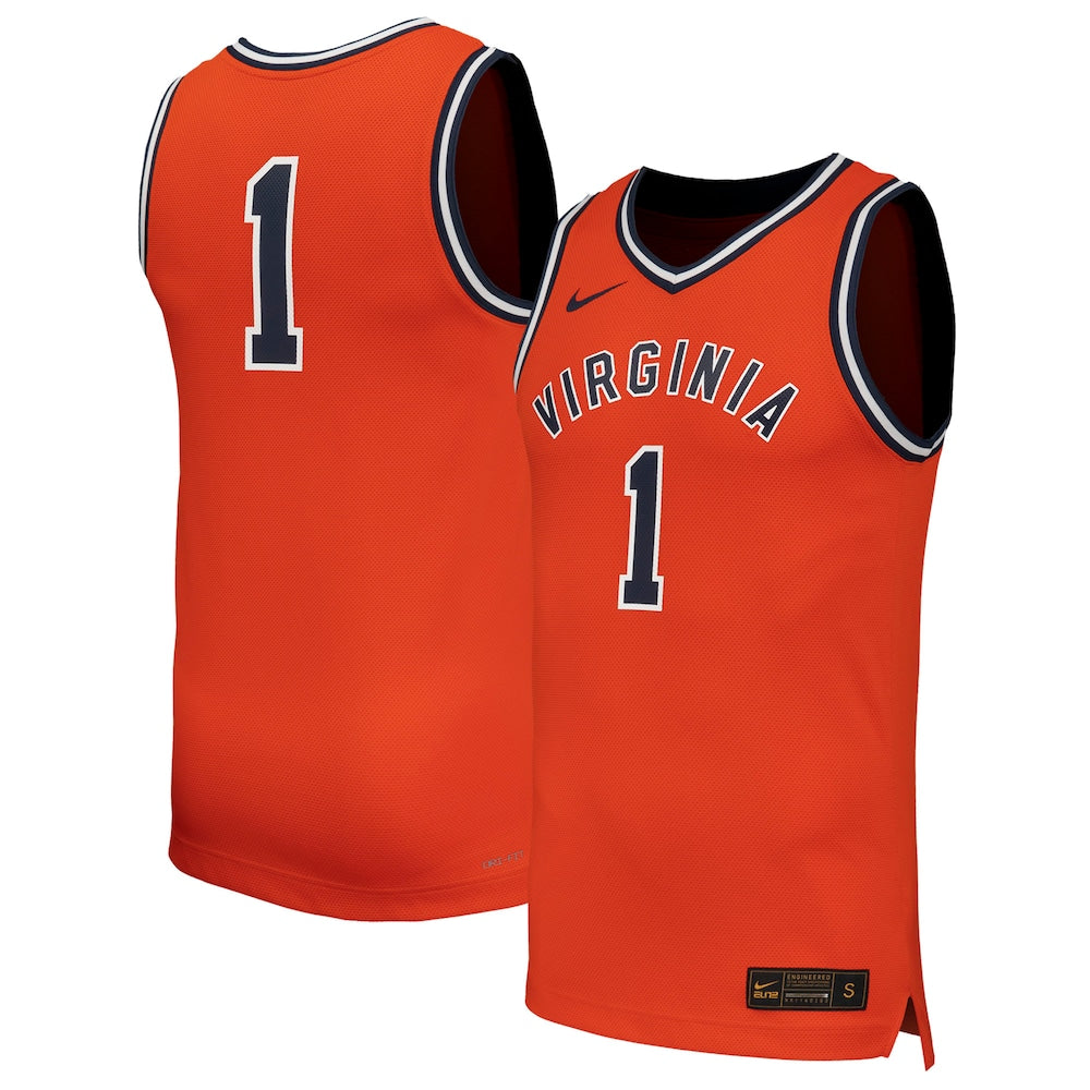 Virginia Cavaliers #1 Replica Throwback Orange Basketball Jersey product image