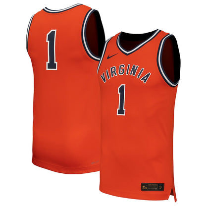 Virginia Cavaliers #1 Replica Throwback Orange Basketball Jersey product image