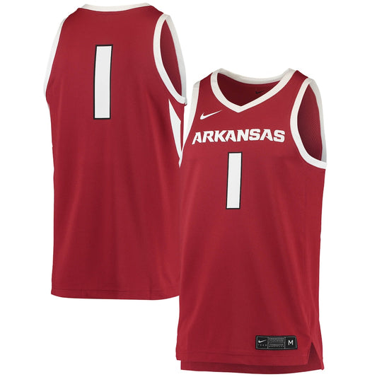 Arkansas Razorbacks #1 Replica Crimson Football Jersey product image