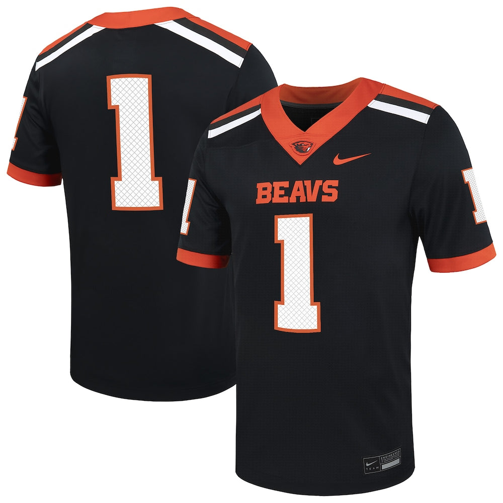 Oregon State Beavers #1 Untouchable Black Football Jersey product image