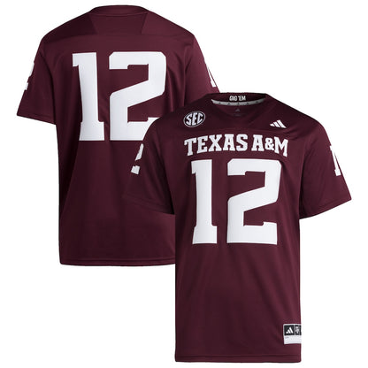 Texas A&m Aggies #12 Premier Maroon Football Jersey product image
