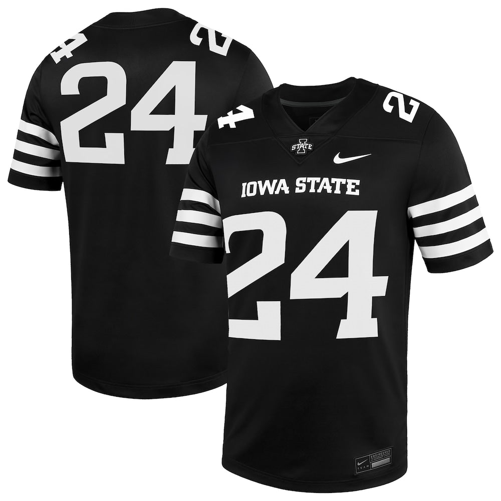 Iowa State Cyclones #24 Alternate Game Black Football Jersey product image