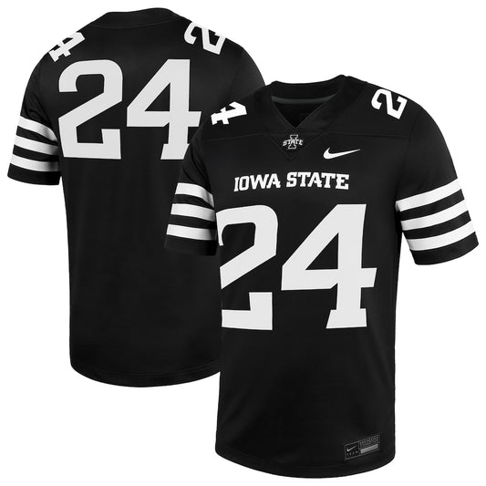 Iowa State Cyclones #24 Alternate Game Black Football Jersey product image