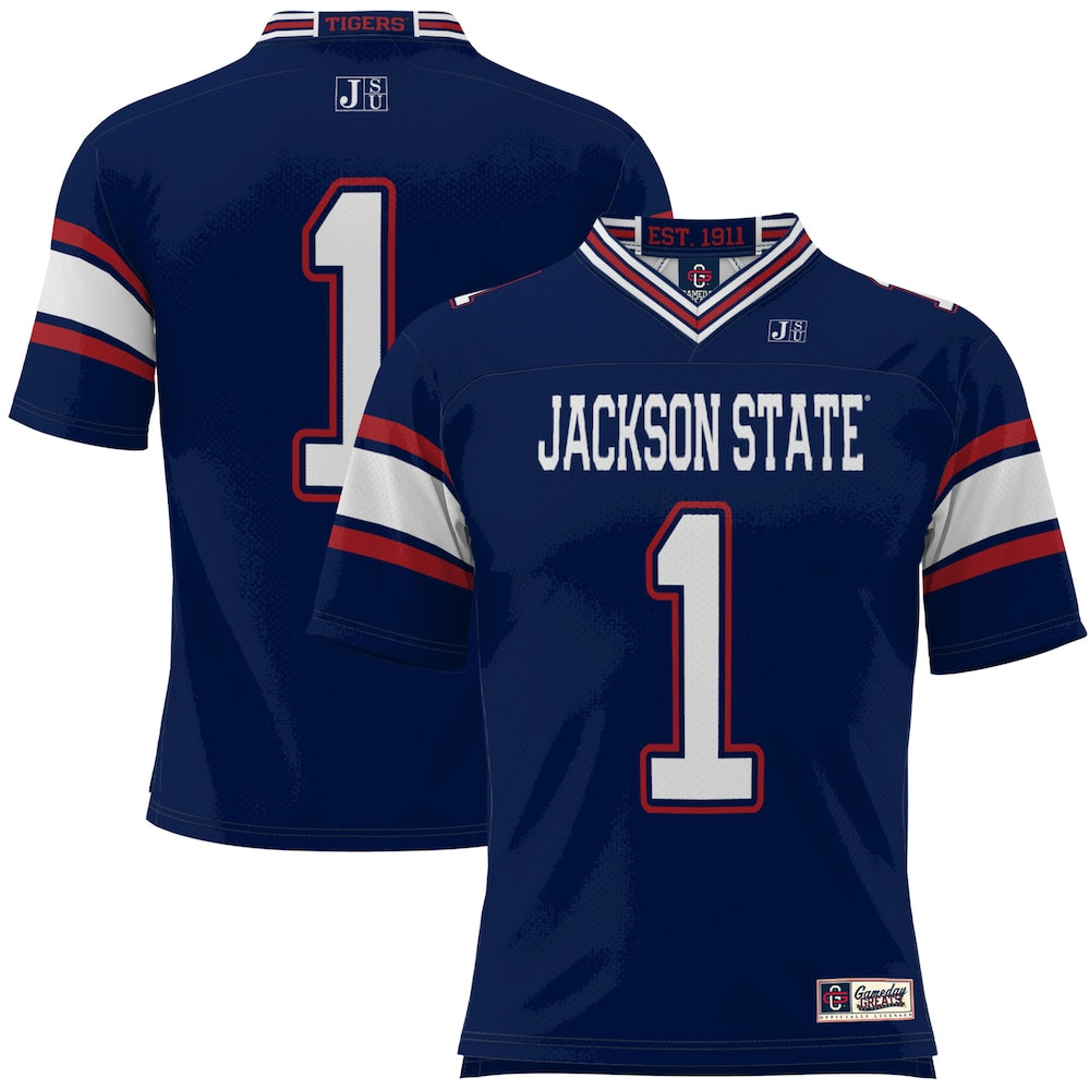 Jackson State Tigers Gameday Greats Navy Football Jersey product image