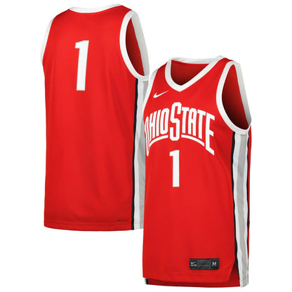Ohio State Buckeyes #1 Replica Scarlet Football Jersey product image