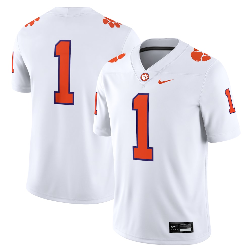 Clemson Tigers #1 Game White Football Jersey product image