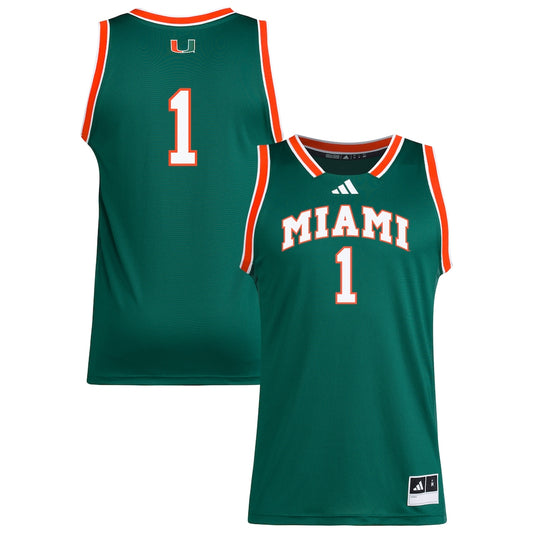Miami Hurricanes #1 Swingman Replica Green Football Jersey product image
