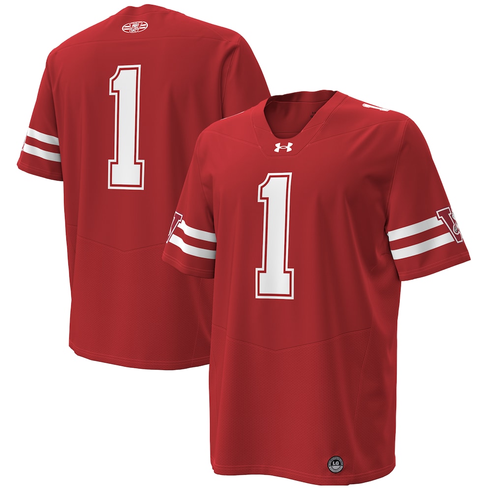 Wisconsin Badgers #1 1980 Replica Home Throwback Game Red Football Jersey product image