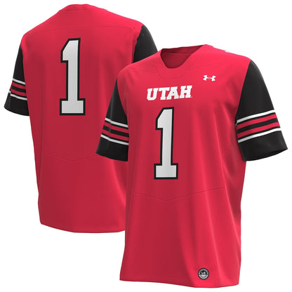 Utah Utes #1 Replica Red Football Jersey product image