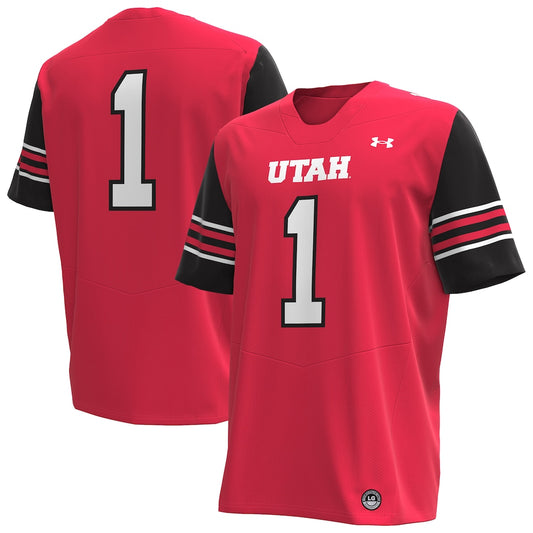 Utah Utes #1 Replica Red Football Jersey product image
